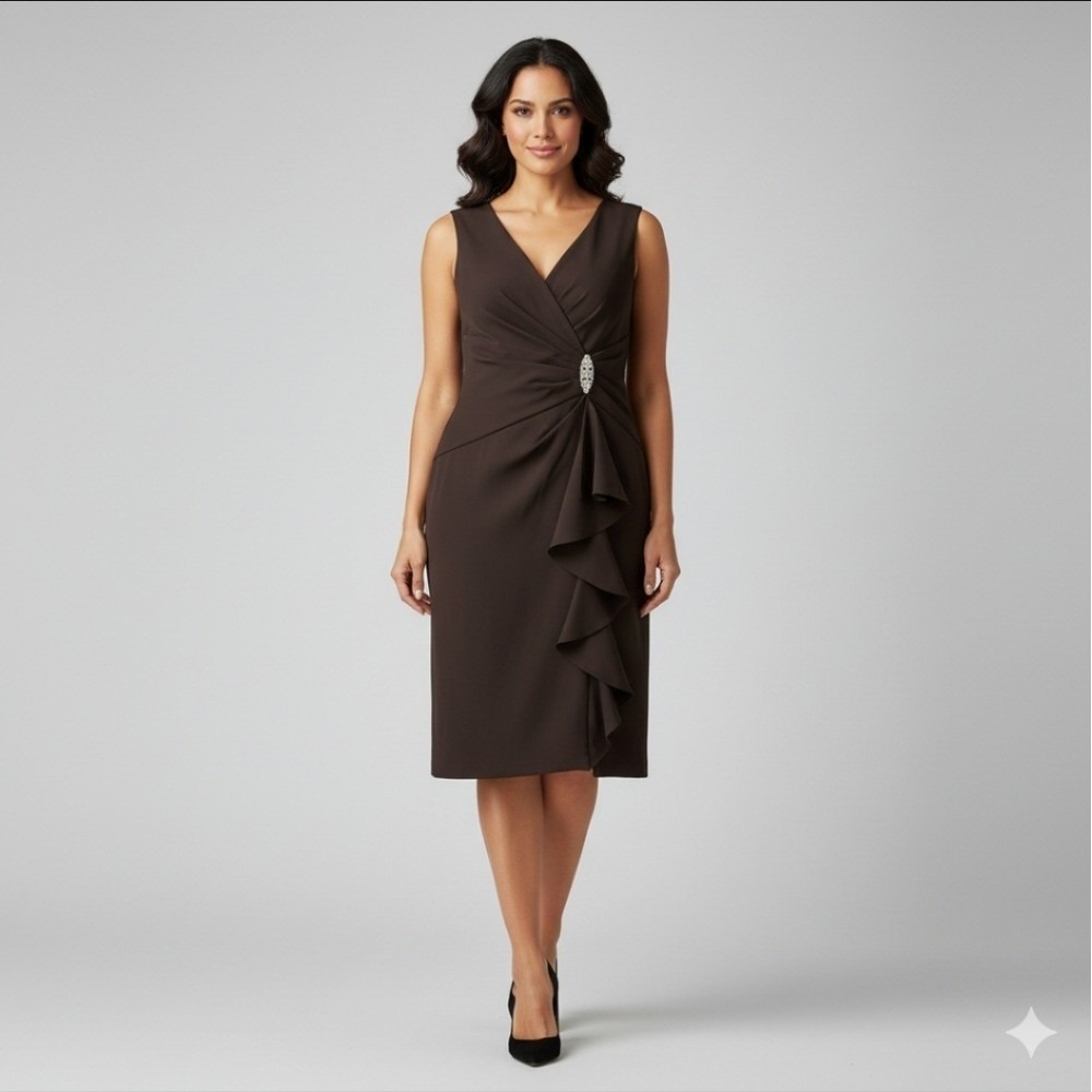 JH EVENING Elegant Black Sleeveless Dress SIZE 16
